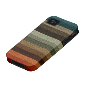 Vintage Warm Autumn Stripes Pattern, Earth Tones iPhone 4 Cover