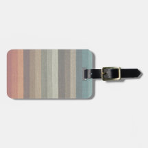 Vintage Warm Autumn Stripes Pattern, Earth Tones Tag For Luggage