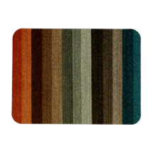 Vintage Warm Autumn Stripes Pattern, Earth Tones Magnet