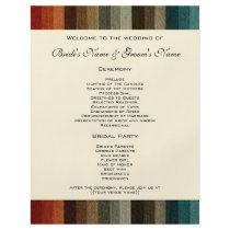 Vintage Warm Autumn Stripes Wedding Personalized Flyer