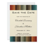 Vintage Warm Autumn Stripes Wedding Custom Announcements