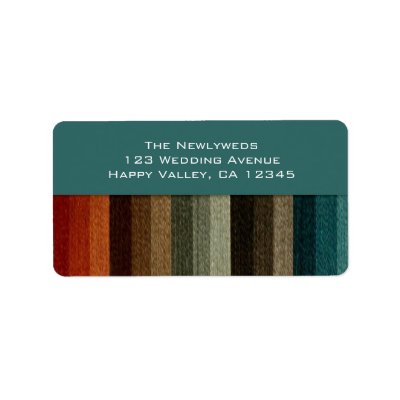 Vintage Warm Autumn Stripes Wedding Personalized Address Label