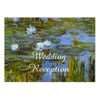 vintage waterlily wedding reception detail business card