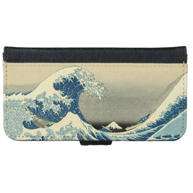 Vintage Waves Ocean Sea Boat iPhone 6 Wallet Case