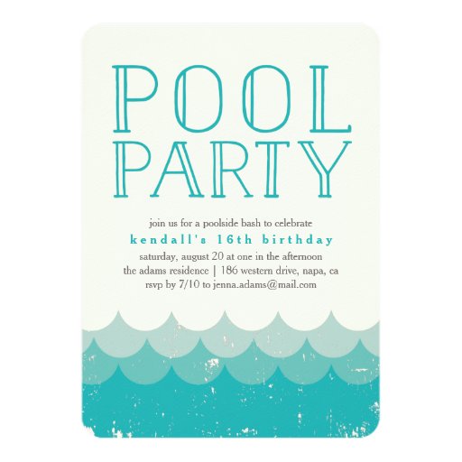 Vintage Waves Pool Party Invitation Zazzle