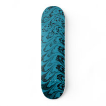 Vintage Waves Retro Teal Skateboard
