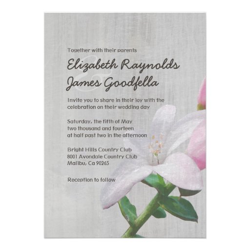 Vintage Waxflower Wedding Invitations