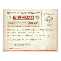 vintage wedding anniversary telegram invitation
