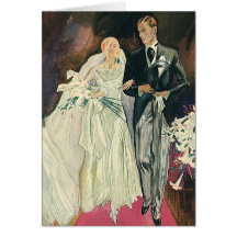 Vintage Wedding, Bride and Goom, Newlyweds Card