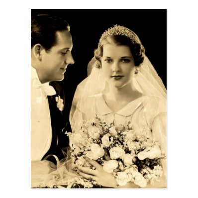 Vintage Wedding Bride and Groom Postcards