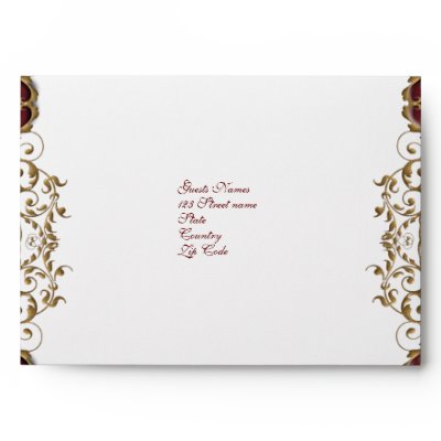 A clean uncluttered vintage wedding theme invitation envelope with 