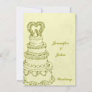 Vintage Wedding Cake invitation