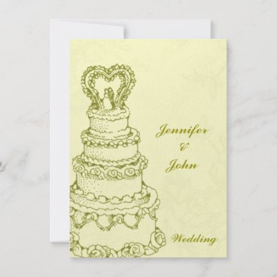 Vintage Wedding Cake Personalized Invitations by elenaind