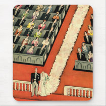 Vintage Wedding Ceremony, Bride and Groom Mousepad