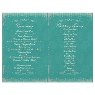Vintage Wedding Ceremony Program Flyers