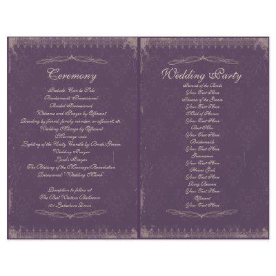 Vintage Wedding Ceremony Program Full Colour Flyer