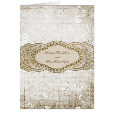 Vintage Wedding Ceremony Programs Card