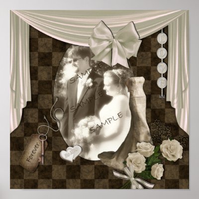Vintage Wedding Digital Scrapbook Page Poster by Guiltypleasures