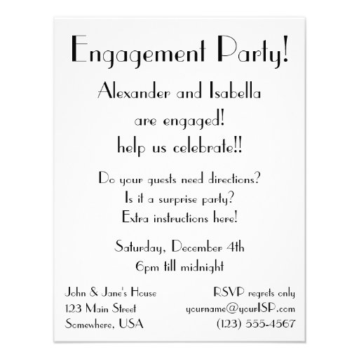 Vintage Wedding, Elegant Couple Engagement Party Custom Invites