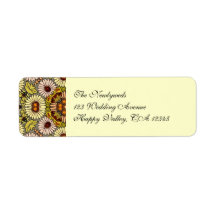 Vintage Wedding, Garden Flowers Floral Butterflies Return Address Labels