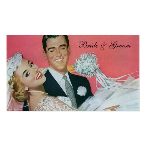Vintage Wedding, Groom Carrying Bride, Newlyweds Business Card Templates (front side)