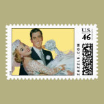 Vintage Wedding, Groom Carrying Bride, Newlyweds stamps