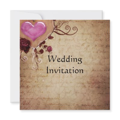 Vintage Wedding Invitation Card