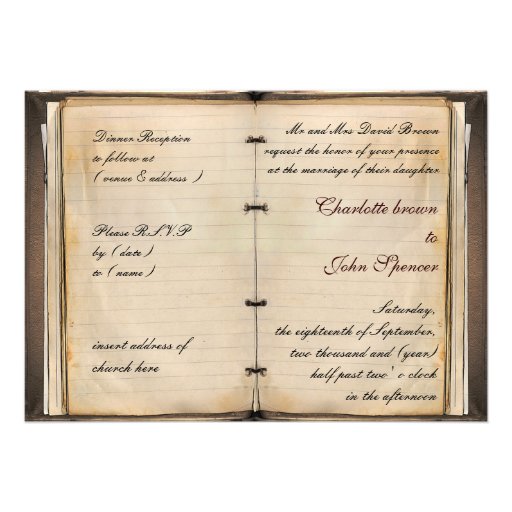Vintage wedding Invitation cards
