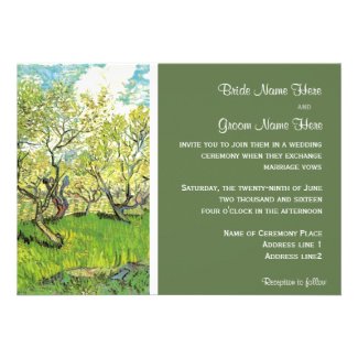 Vintage wedding invitation, Orchard in Blossom
