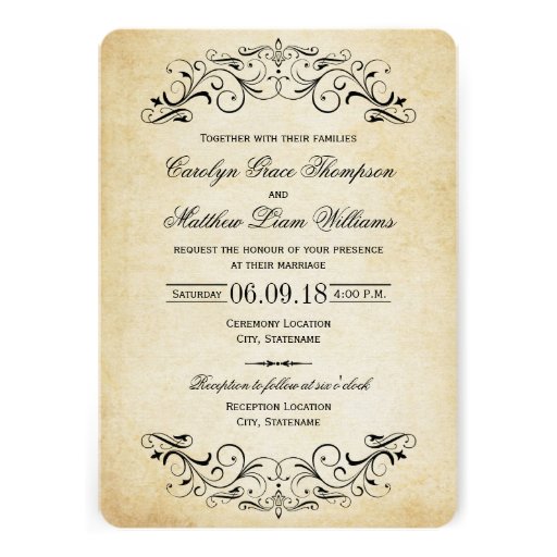 wedding invitation sets zazzle vintage wedding invitations flourish 5 quot x 7 wedding invitation sets zazzle vintage wedding invitations flourish 5 quot x 7