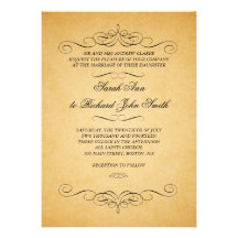 Vintage Wedding Invitations Swirls Flourish