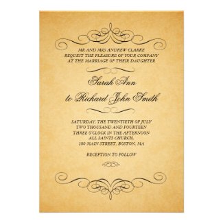 Rustic Wedding Invitations | Vintage Paper and Swirls by MonogramGallery.ca