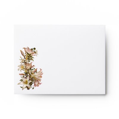 Vintage Wedding Lily Note Card Envelope