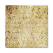 Vintage  Wedding Love is Patient Magnet