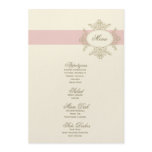 {vintage} wedding menu custom invite