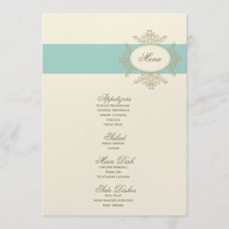 {vintage} wedding menu invitation