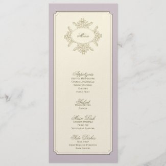 {vintage} wedding menu invitation