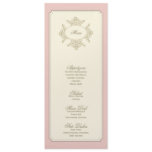 {vintage} wedding menu personalized invite