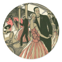 Vintage Wedding Newlyweds First Dance Stickers