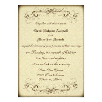 Vintage Wedding Party Elegant Invitation Card