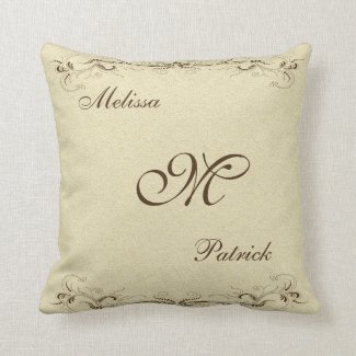 Vintage Wedding Party Elegant Pillow