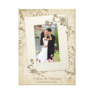 Vintage Wedding Photo Template Canvas Picture wrappedcanvas