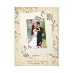 Vintage Wedding Photo Template Canvas Picture