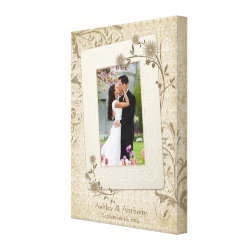 Vintage Wedding Photo Template Canvas Picture