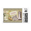Vintage wedding postage stamp