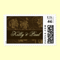 Vintage wedding postage stamps