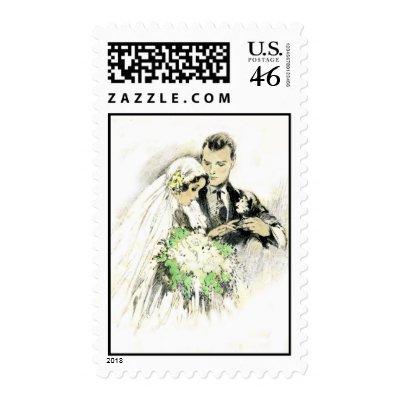 Vintage Wedding Postage Stamp