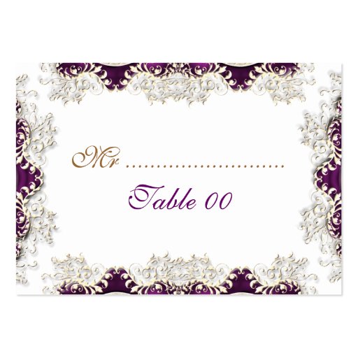 Vintage wedding purple "place cards" business card templates