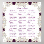 Vintage wedding purple "seating charts" posters