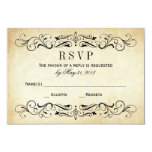 Vintage Wedding RSVP Postcards | Elegant Flourish